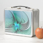 Abstrakt mit blauer, moderner Kunst des Fraktals Metall Brotdose (Beispiel)