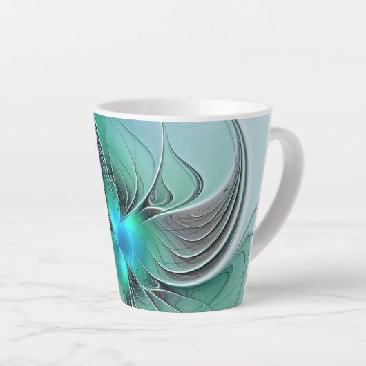 Abstrakt mit blauer, moderner Kunst des Fraktals Milchtasse (Rechte Ecke)