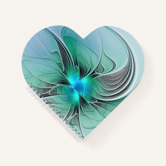 Abstrakt mit blauer, moderner Kunst des Fraktals Notizblock (Vorderseite)