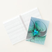 Abstrakt mit blauer, moderner Kunst des Fraktals Notizblock (Innenseite)