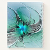 Abstrakt mit blauer, moderner Kunst des Fraktals Notizblock (Rückseite)