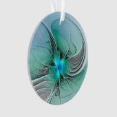 Abstrakt mit blauer, moderner Kunst des Fraktals Ornament (Vorderseite)