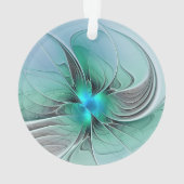 Abstrakt mit blauer, moderner Kunst des Fraktals Ornament (Rückseite)