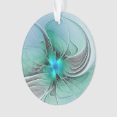 Abstrakt mit blauer, moderner Kunst des Fraktals Ornament (Vorderseite)
