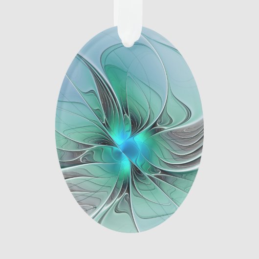 Abstrakt mit blauer, moderner Kunst des Fraktals Ornament (Vorderseite)