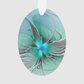 Abstrakt mit blauer, moderner Kunst des Fraktals Ornament (Rückseite)