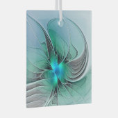 Abstrakt mit blauer, moderner Kunst des Fraktals Ornament Aus Glas (Vorderseite Rechts)