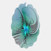 Abstrakt mit blauer, moderner Kunst des Fraktals Ornament Karte (Rechts)