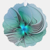 Abstrakt mit blauer, moderner Kunst des Fraktals Ornament Karte (Rückseite)