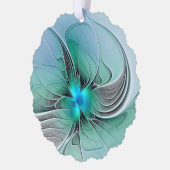 Abstrakt mit blauer, moderner Kunst des Fraktals Ornament Karte (Links)