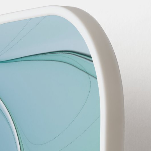 Abstrakt mit blauer, moderner Kunst des Fraktals Pickleball Schläger (Linke Seite)