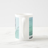 Abstrakt mit blauer, moderner Kunst des Fraktals Porzellantasse (Rückseite)