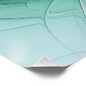 Abstrakt mit blauer, moderner Kunst des Fraktals Poster (Ecke)