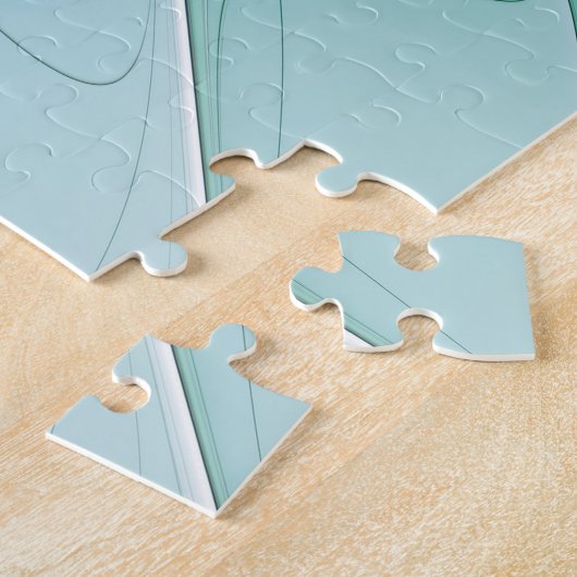 Abstrakt mit blauer, moderner Kunst des Fraktals Puzzle (Seite)