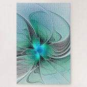 Abstrakt mit blauer, moderner Kunst des Fraktals Puzzle (Vertikal)