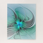 Abstrakt mit blauer, moderner Kunst des Fraktals Puzzle (Vertikal)