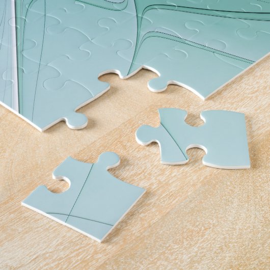 Abstrakt mit blauer, moderner Kunst des Fraktals Puzzle (Seite)