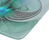 Abstrakt mit blauer, moderner Kunst des Fraktals Schneidebrett (Ecke)