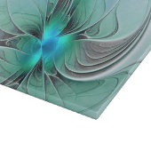 Abstrakt mit blauer, moderner Kunst des Fraktals Schneidebrett (Ecke)
