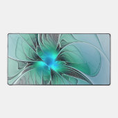 Abstrakt mit blauer, moderner Kunst des Fraktals Schreibtischunterlage (Vorderseite)