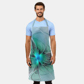 Abstrakt mit blauer, moderner Kunst des Fraktals Schürze (Getragen)