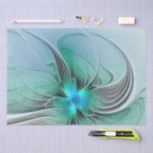 Abstrakt mit blauer, moderner Kunst des Fraktals Seidenpapier (Handwerk)