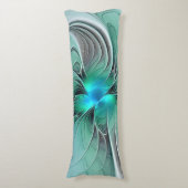 Abstrakt mit blauer, moderner Kunst des Fraktals Seitenschläferkissen (Vorderseite Vertikal)