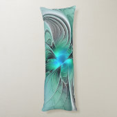 Abstrakt mit blauer, moderner Kunst des Fraktals Seitenschläferkissen (Rückseite (Vertikal))