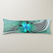 Abstrakt mit blauer, moderner Kunst des Fraktals Seitenschläferkissen (Vorderseite)