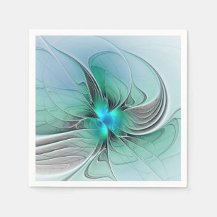 Abstrakt mit blauer, moderner Kunst des Fraktals Serviette