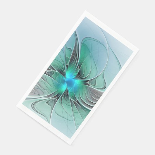 Abstrakt mit blauer, moderner Kunst des Fraktals Serviette (Ecke)