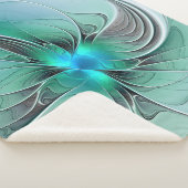 Abstrakt mit blauer, moderner Kunst des Fraktals Sherpadecke (3/4)