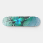 Abstrakt mit blauer, moderner Kunst des Fraktals Skateboard (Horizontal)