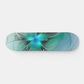 Abstrakt mit blauer, moderner Kunst des Fraktals Skateboard (Horizontal)