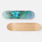 Abstrakt mit blauer, moderner Kunst des Fraktals Skateboard (Horizontal)