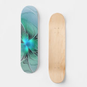 Abstrakt mit blauer, moderner Kunst des Fraktals Skateboard (Vorderseite)