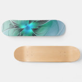 Abstrakt mit blauer, moderner Kunst des Fraktals Skateboard (Horizontal)