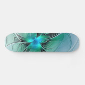 Abstrakt mit blauer, moderner Kunst des Fraktals Skateboard (Horizontal)