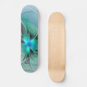 Abstrakt mit blauer, moderner Kunst des Fraktals Skateboard (Vorderseite)