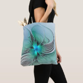 Abstrakt mit blauer, moderner Kunst des Fraktals Tasche (Von Nahem)