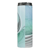 Abstrakt mit blauer, moderner Kunst des Fraktals Thermosbecher (Rückseite)