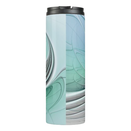 Abstrakt mit blauer, moderner Kunst des Fraktals Thermosbecher (Rückseite)