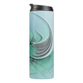 Abstrakt mit blauer, moderner Kunst des Fraktals Thermosbecher (Nach rechts gedreht)