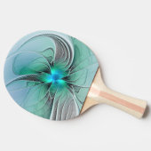 Abstrakt mit blauer, moderner Kunst des Fraktals Tischtennis Schläger (Seitenansicht)