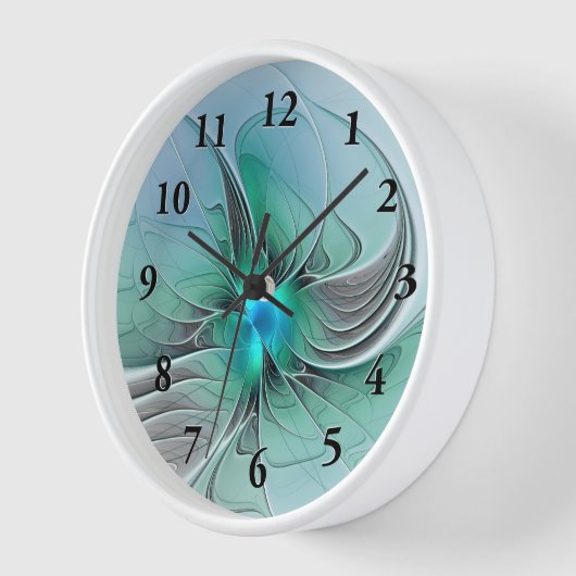 Abstrakt mit blauer, moderner Kunst des Fraktals Uhr (Winkel)