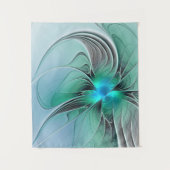 Abstrakt mit blauer, moderner Kunst des Fraktals Wandteppich (Vorderseite)