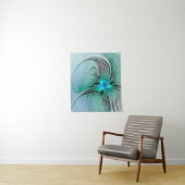 Abstrakt mit blauer, moderner Kunst des Fraktals Wandteppich (Beispiel)