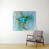 Abstrakt mit blauer, moderner Kunst des Fraktals Wandteppich (Beispiel (Horizontal))