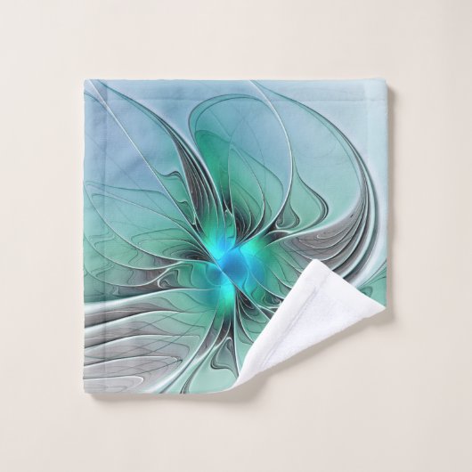 Abstrakt mit blauer, moderner Kunst des Fraktals Waschlappen (Waschlappen)