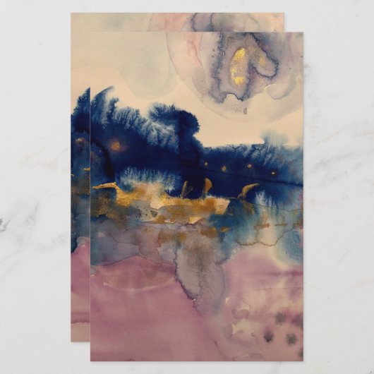 abstrakt mit blauer und rosa Karte (Vorne/Hinten)